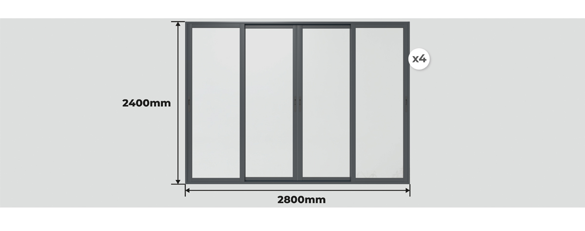 Dimensions Fermeture de Pergola Toit Plat avec Débord 4000 x 4000 mm