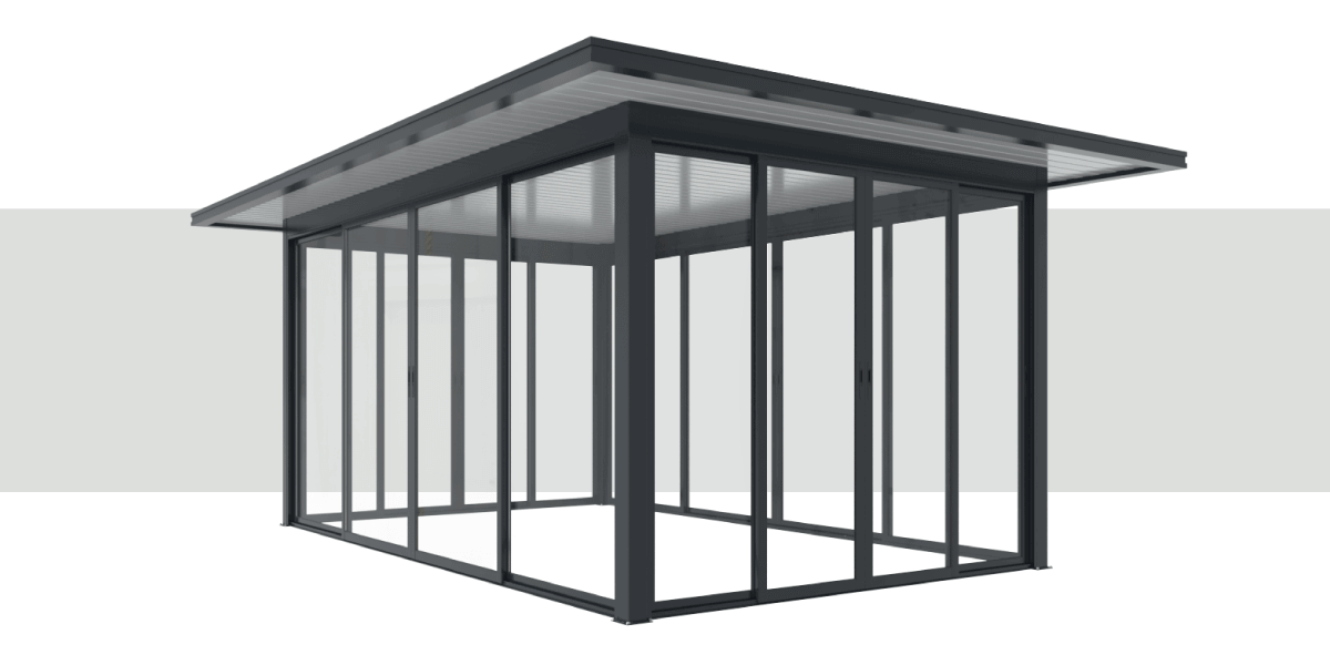 Fournitures Fermeture de Pergola Toit Plat avec Débord 6000 x 4000 mm