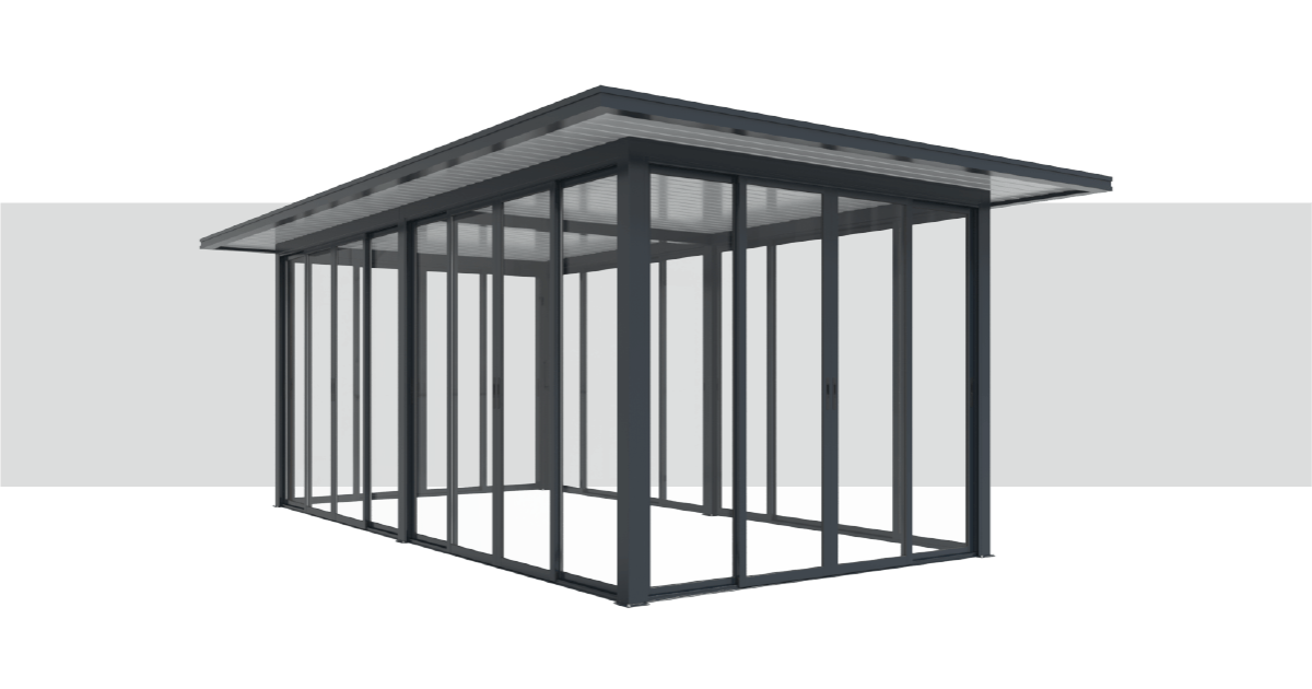 Fournitures Fermeture de Pergola Toit Plat avec Débord 7000 x 4000 mm