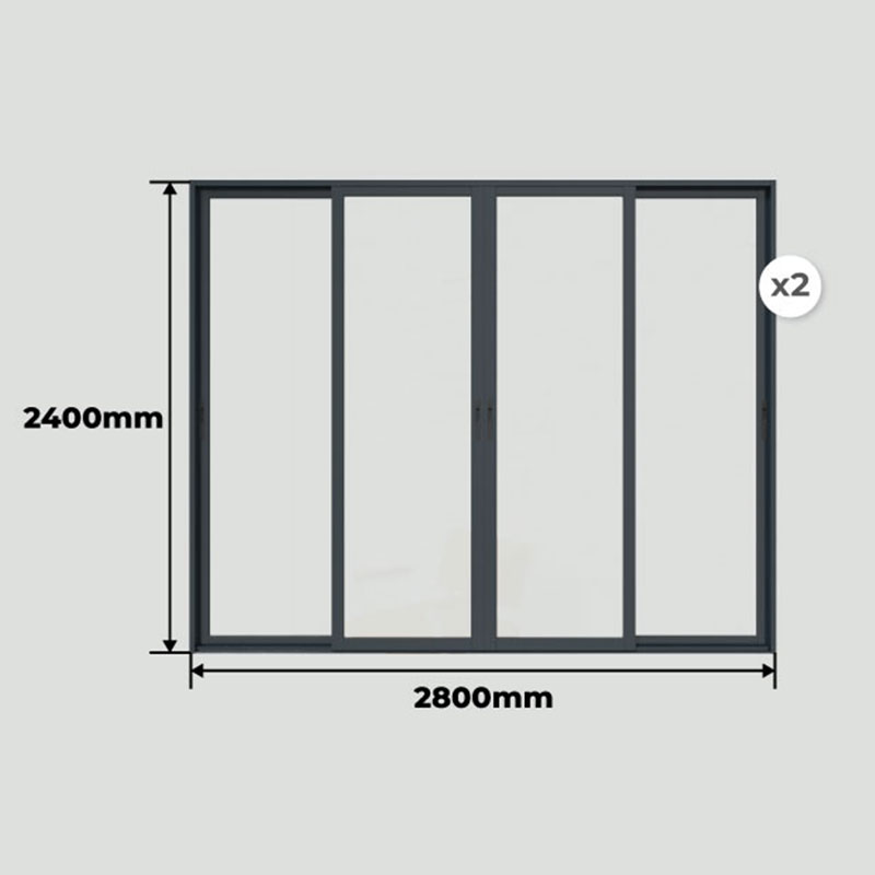 Largeur Fermeture de Pergola Toit Plat avec Débord 7000 x 4000 mm