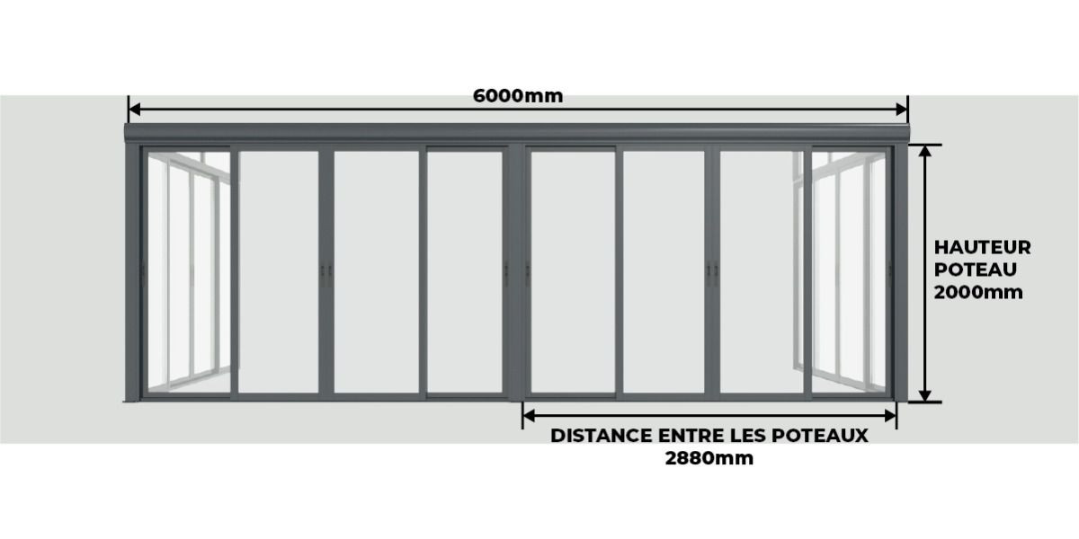Vue Frontale Pergolanda Top Prix 6x3 m