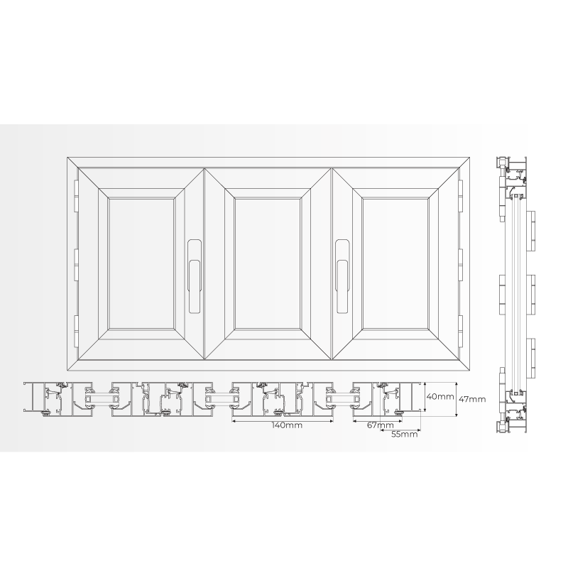 Mesures Porte-fenêtre Accordéon Pergola Aluminium