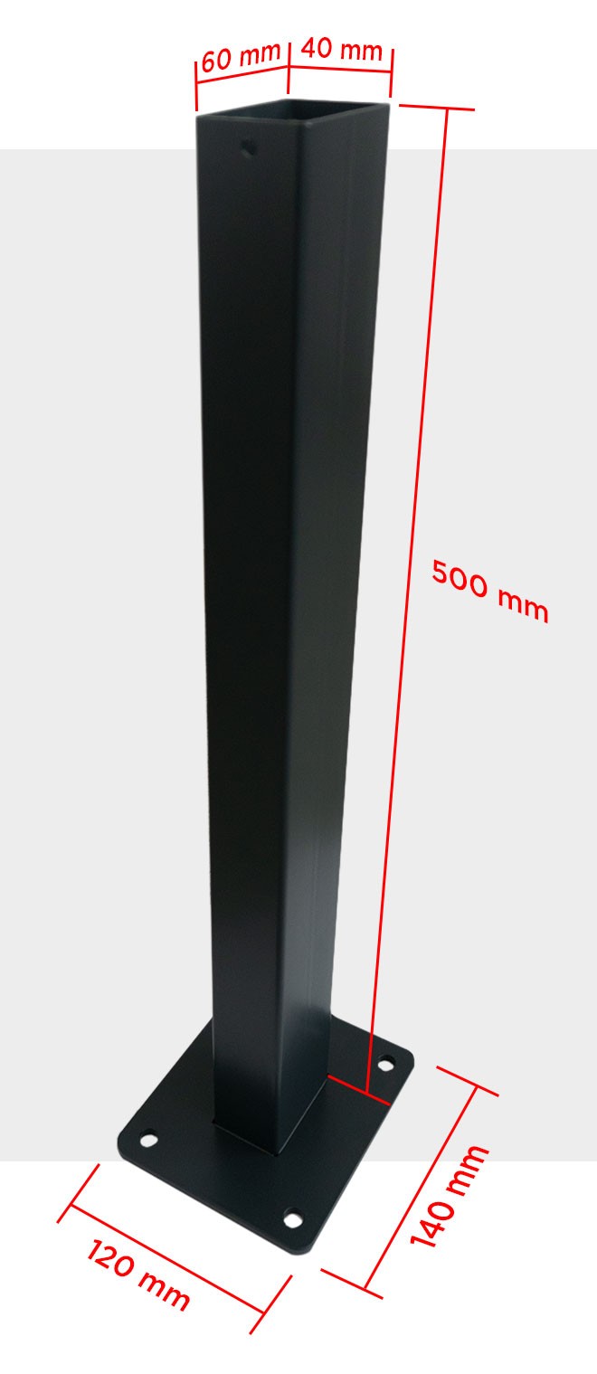 Platine au Sol pour Montant de 100 x 64 mm