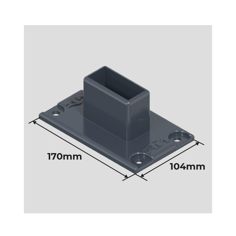 Platine au Sol pour Montant de 120 x 64 mm