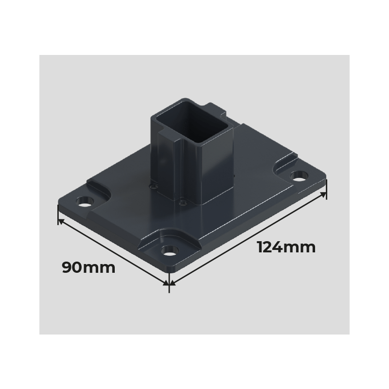 Platine au Sol pour Montant de 80 x 43 mm