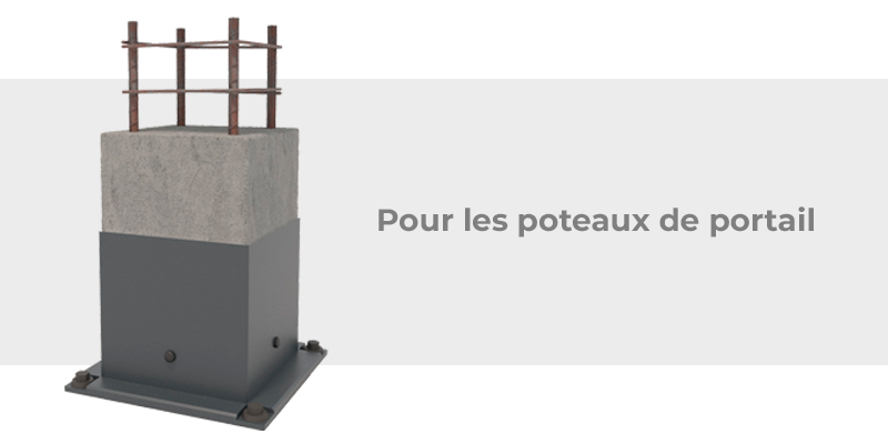 Platine au Sol pour Portail Montant de 150x150 mm