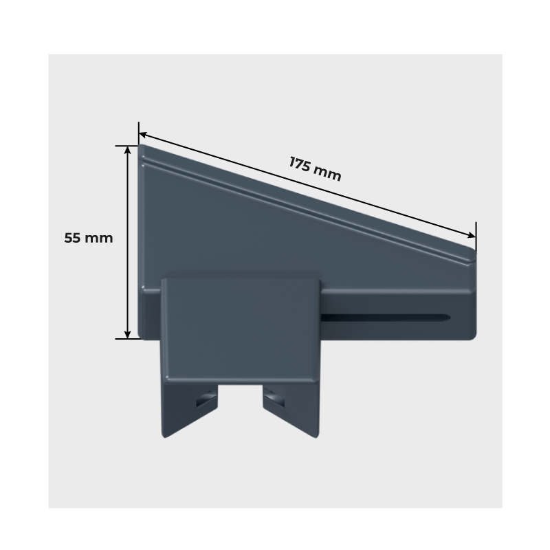 Dimensions Tulipe de Réception pour Portail Coulissant sur Mesure (Vue 3)