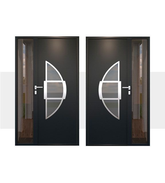 Décoration Porte d'Entrée en Aluminium Cabrera Alunox Tierce Vitree