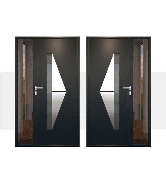 Décoration Porte d'Entrée en Aluminium Gozo Alunox Tierce Vitree