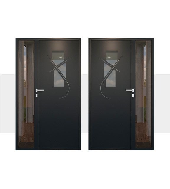 Décoration Porte d'Entrée en Aluminium Lampedusa Tierce Vitree