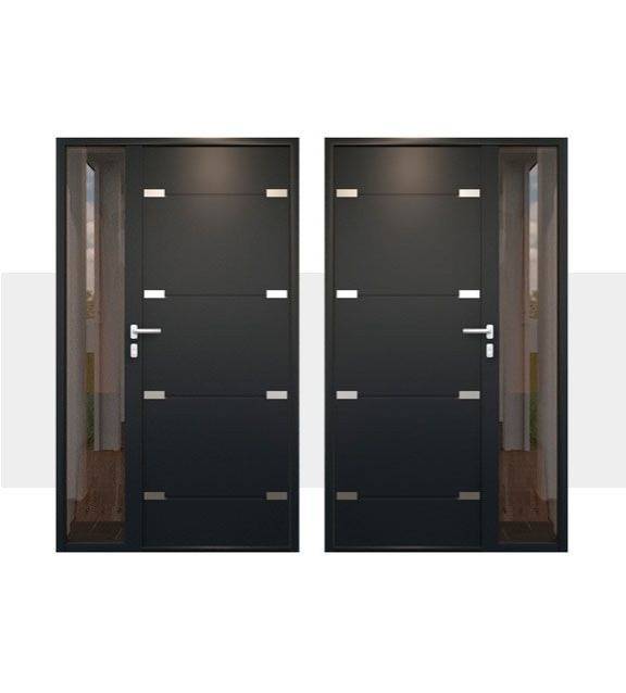 Décoration Porte d'Entrée en Aluminium Leucade Alunox Tierce Vitree