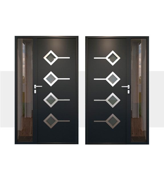 Décoration Porte d'Entrée en Aluminium Molat Alunox Tierce Vitree