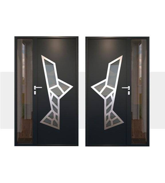 Décoration Porte d'Entrée en Aluminium Saria Alunox Tierce Vitree