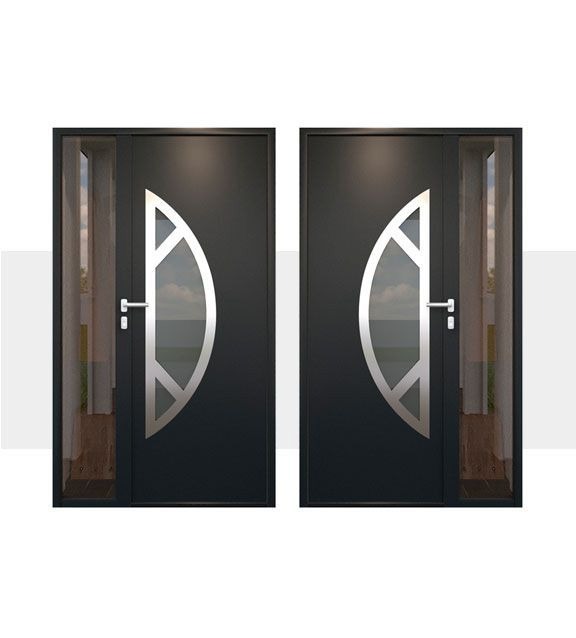 Décoration Porte d'Entrée en Aluminium Sicile Alunox Tierce Vitree