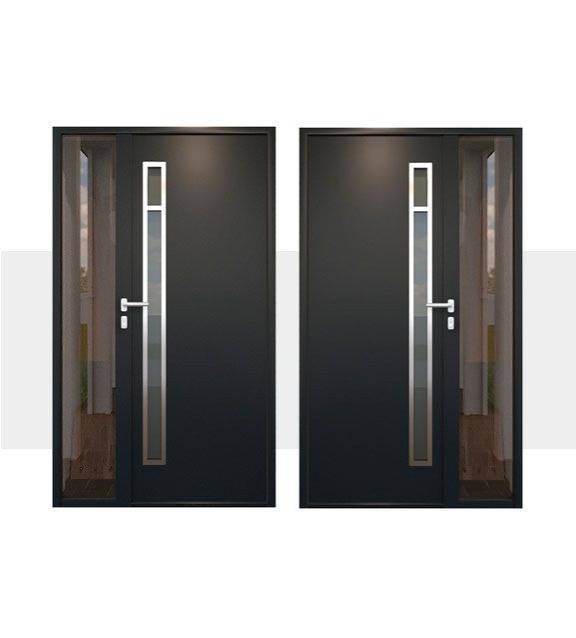 Décoration Porte d'Entrée en Aluminium Silba Alunox Tierce Vitree