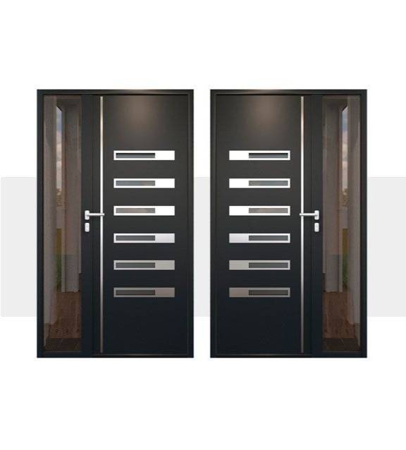 Décoration Porte d'Entrée en Aluminium Tilos Alunox Plus Tierce Vitree