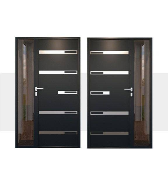 Décoration Porte d'Entrée en Aluminium Vulcano Alunox Tierce Vitree