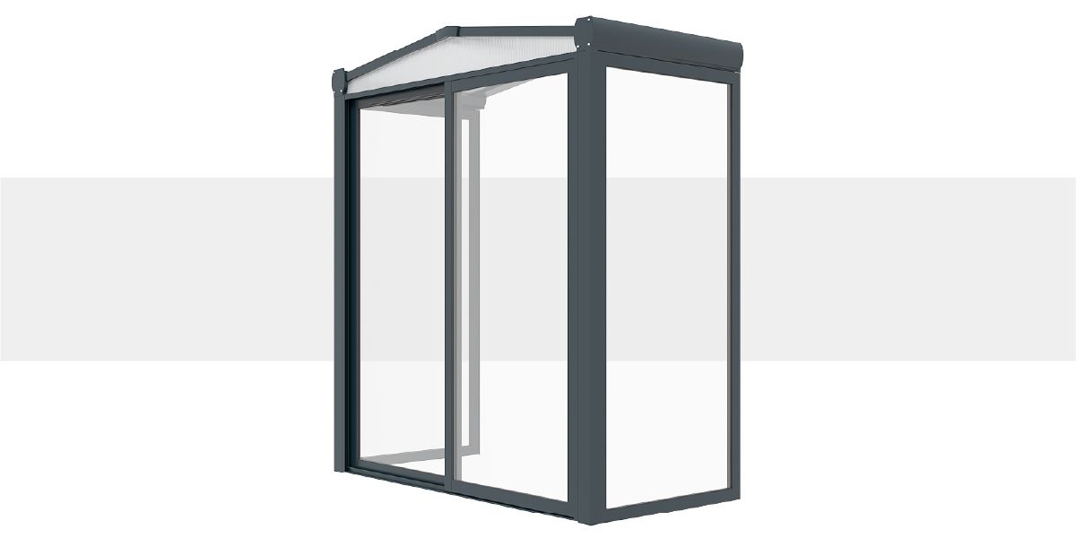 Sas d'Entrée Toiture en Polycarbonate Sur Mesure 2 pans