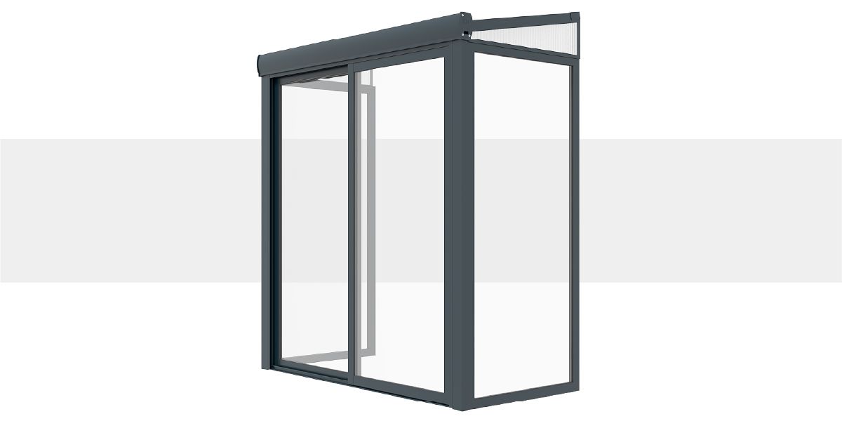 Sas d'Entrée Toiture en Polycarbonate Sur Mesure 1 Pan