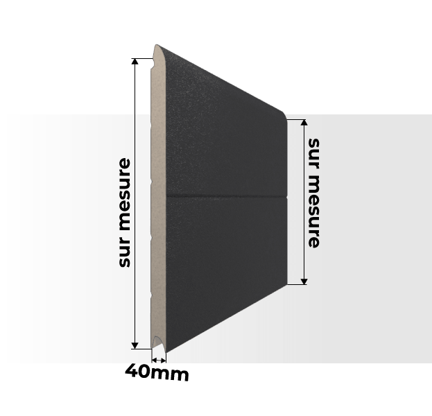 Dimensions Panneau Porte de Garage Sectionnelle 1 Rainure Sablé Sur Mesure