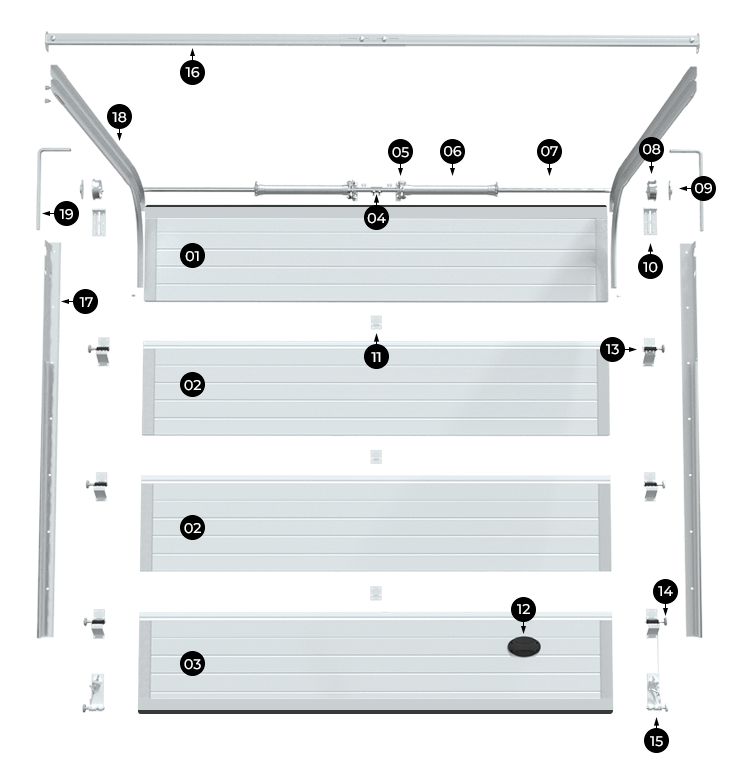 Fournitures Porte de Garage Sectionnelle Sur Mesure