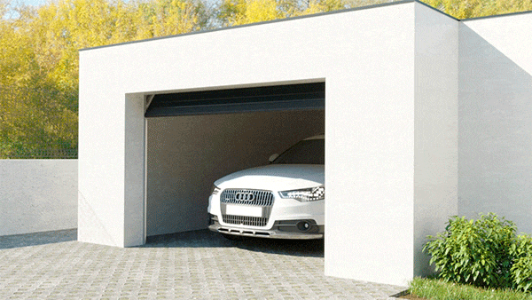 Porte de Garage Sectionnelle Nervurée Grise