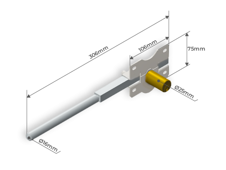 Dimensions Serrure de Sécurité Manuelle Porte de Garage Sectionnelle