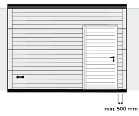 Porte de Garage Sectionnelle avec Portillon Sur Mesure Côté Droit