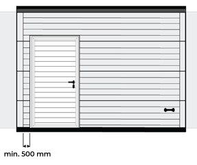 Porte de Garage Sectionnelle avec Portillon Sur Mesure Côté Gauche