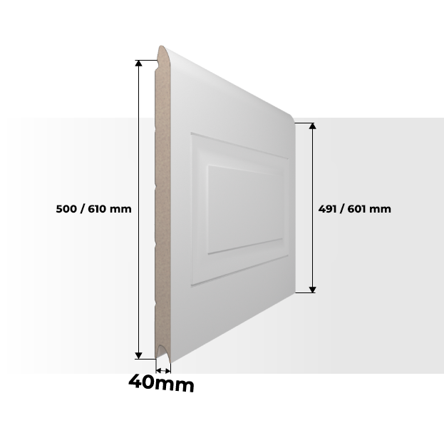 Dimensions Panneau Porte de Garage Sectionnelle Cassette Blanche Standard