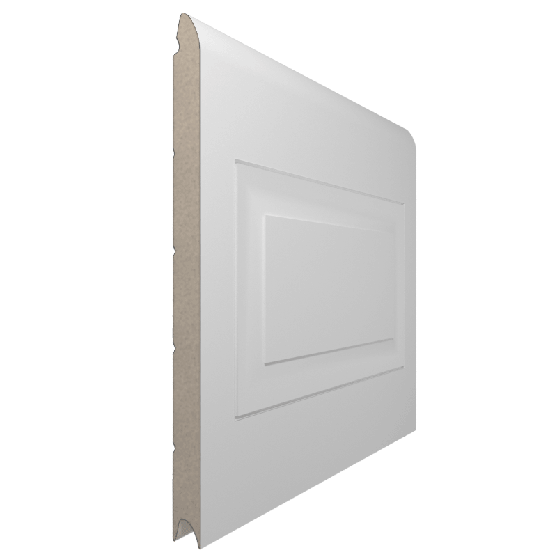Panneau Porte de Garage Sectionnelle Cassette Blanche Standard Vue Extérieure
