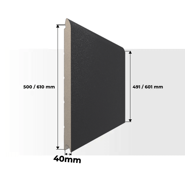 Dimensions Panneau Porte de Garage Sectionnelle Lisse Texturé Grise Standard