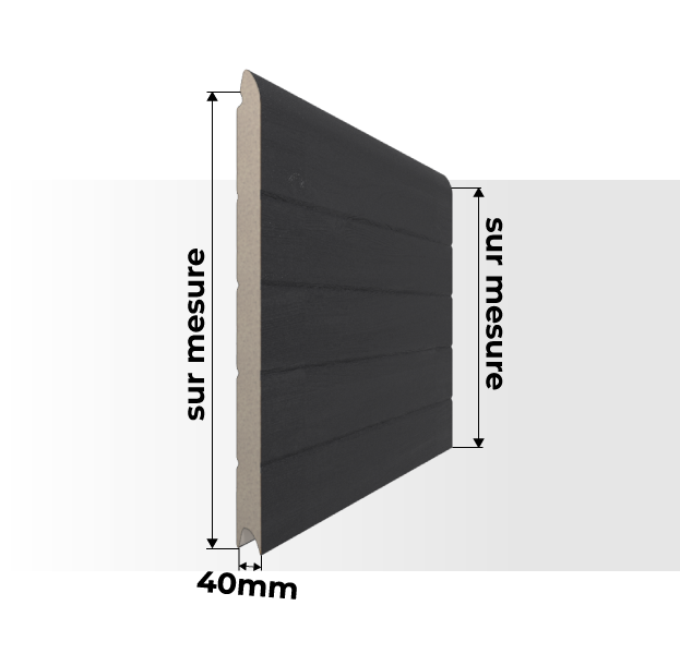 Dimensions Panneau Porte de Garage Sectionnelle Nervuré Wood Grain Sur Mesure