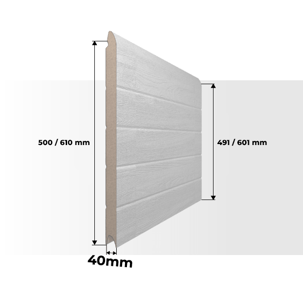 Dimensions Panneau Porte de Garage Sectionnelle Nervurée Blanche Standard