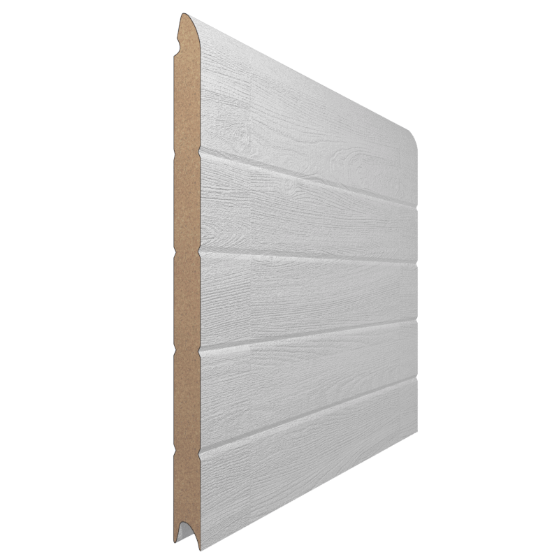 Panneau Porte de Garage Sectionnelle Nervurée Blanche Standard Vue Extérieure