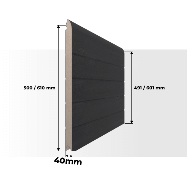 Dimensions Panneau Porte de Garage Sectionnelle Nervurée Grise Standard