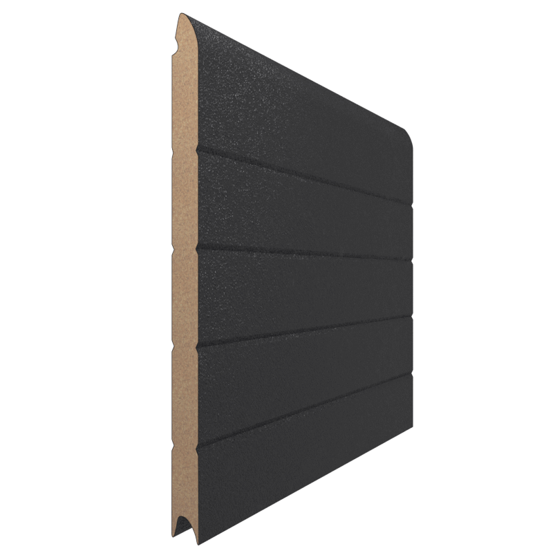 Panneau Porte de Garage Sectionnelle Nervurée Grise Standard Vue Extérieure