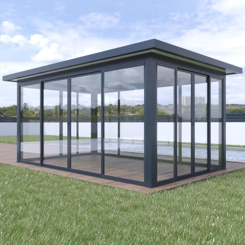 Fermeture Toit Plat avec Debords 6x4 m