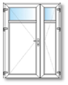 Porte de service PVC 1/4 Vitrée