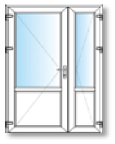 Porte de service PVC 3/4 Vitrée