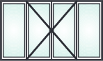2 ouvrants + 2 fixes