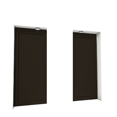 Enlever la décoration de la première et de la troisième porte