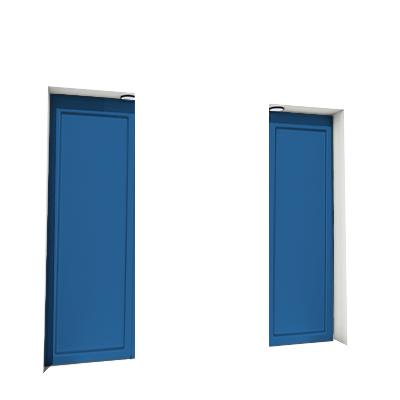Enlever la décoration de la première et de la quatrième porte